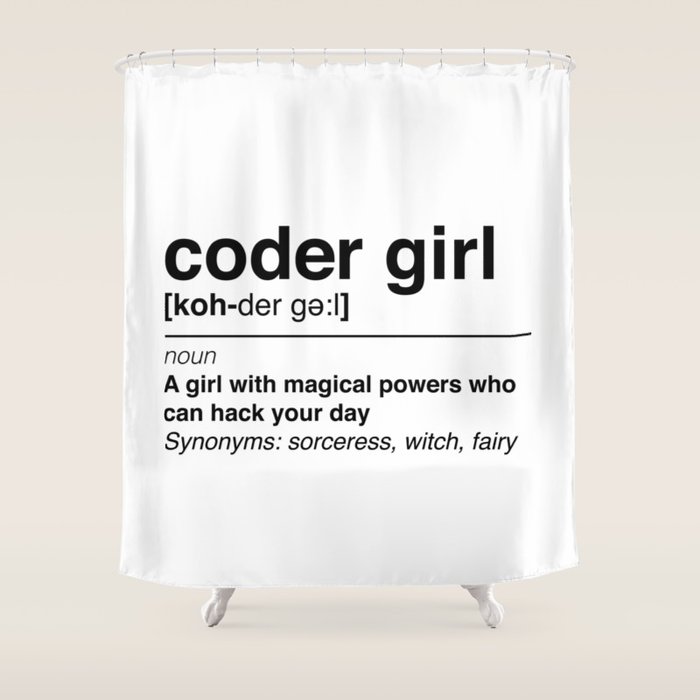 Coder Girl Shower Curtain By Keeponcoding Society6