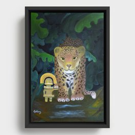 Jaguars in the forest Framed Canvas