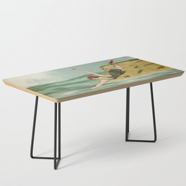Diving In Vintage Inspired Early Swimming Girl Coffee Table