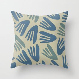 Big Cutouts Papier Découpé Abstract Pattern in Vintage Blue and Beige  Throw Pillow
