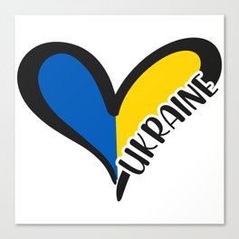 Love Ukraine Heart Canvas Print