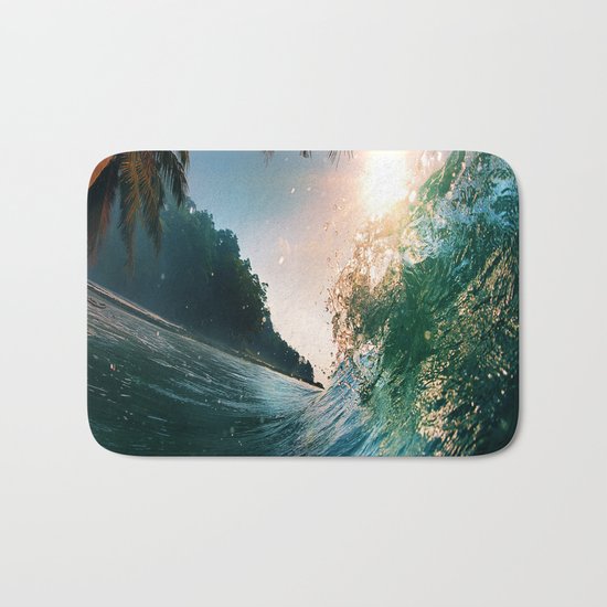 Photography - Beach - Waves - Palm Trees - Ocean Bath Mat