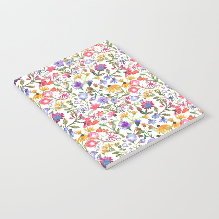 Colorful Watercolor Flowers Notebook