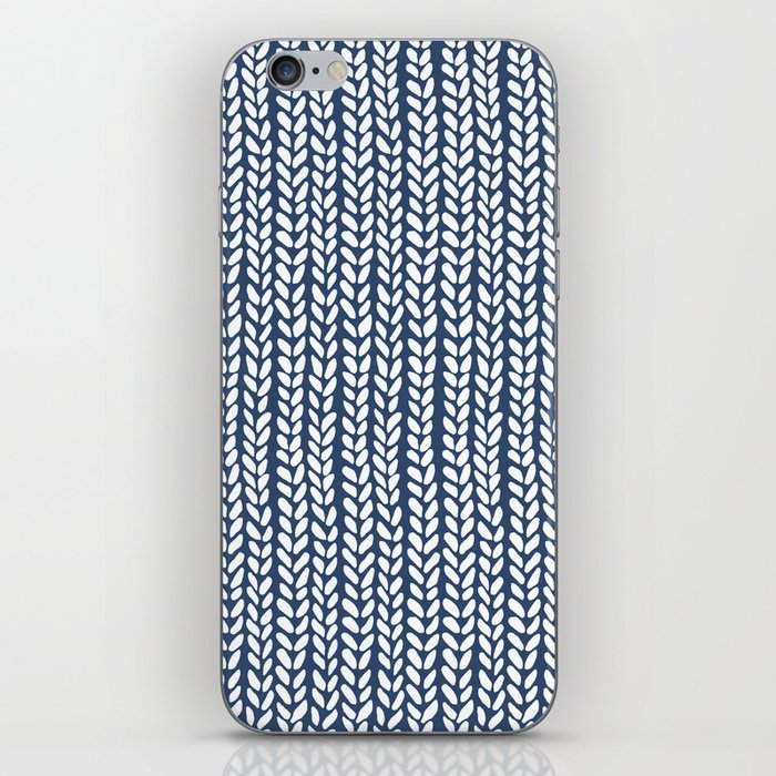 Knit Wave Navy iPhone Skin