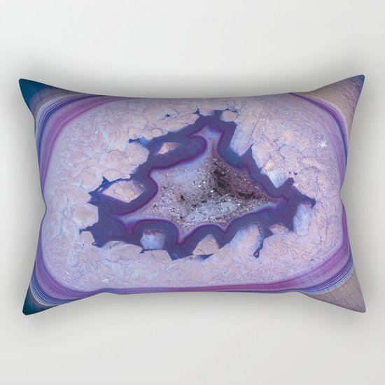 Blue geode crystals Rectangular Pillow
