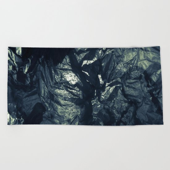 Black paper Beach Towel