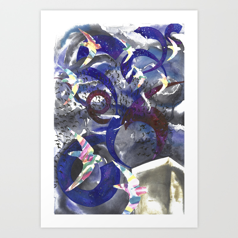 Swirling Swift Sky Art Print By Dawnpatel Society6