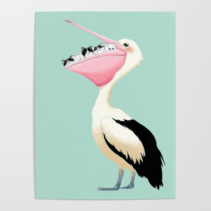 Loving Heart Pelican Poster