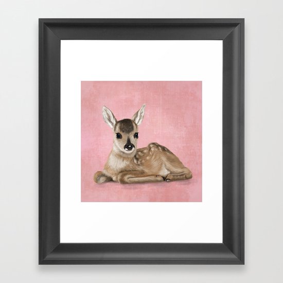 Small fawn Framed Art Print