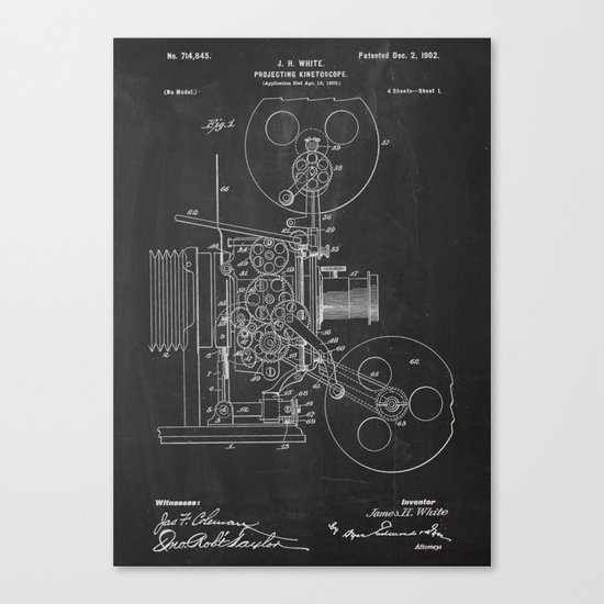 Projecting Kinetoscope Patent Canvas Print