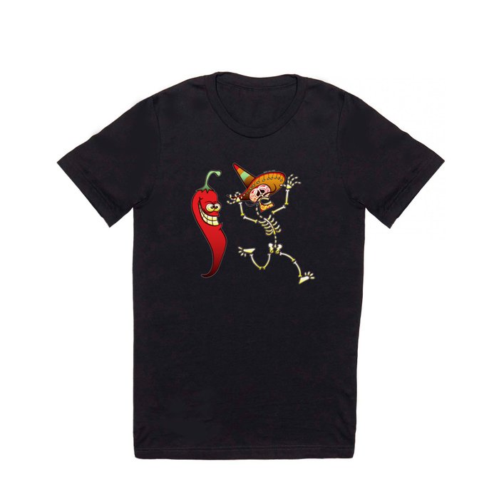 Hot Chili Pepper Nightmare for a Mexican Skeleton T Shirt