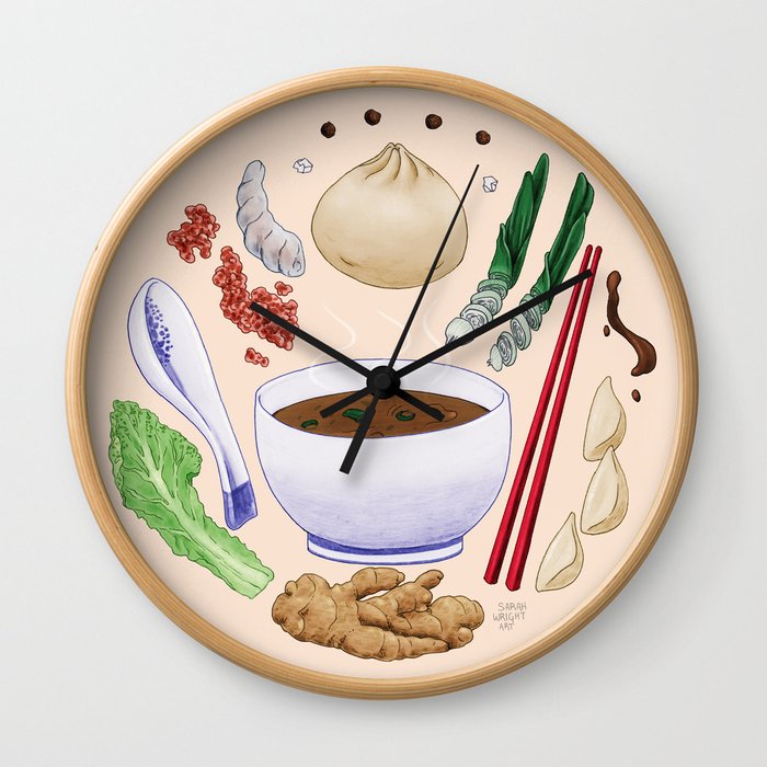 Dumpling Diagram Wall Clock