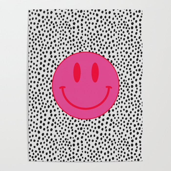 Cute Pink Cow Print Poster by Aesthetic Wall Decor by SB Designs
