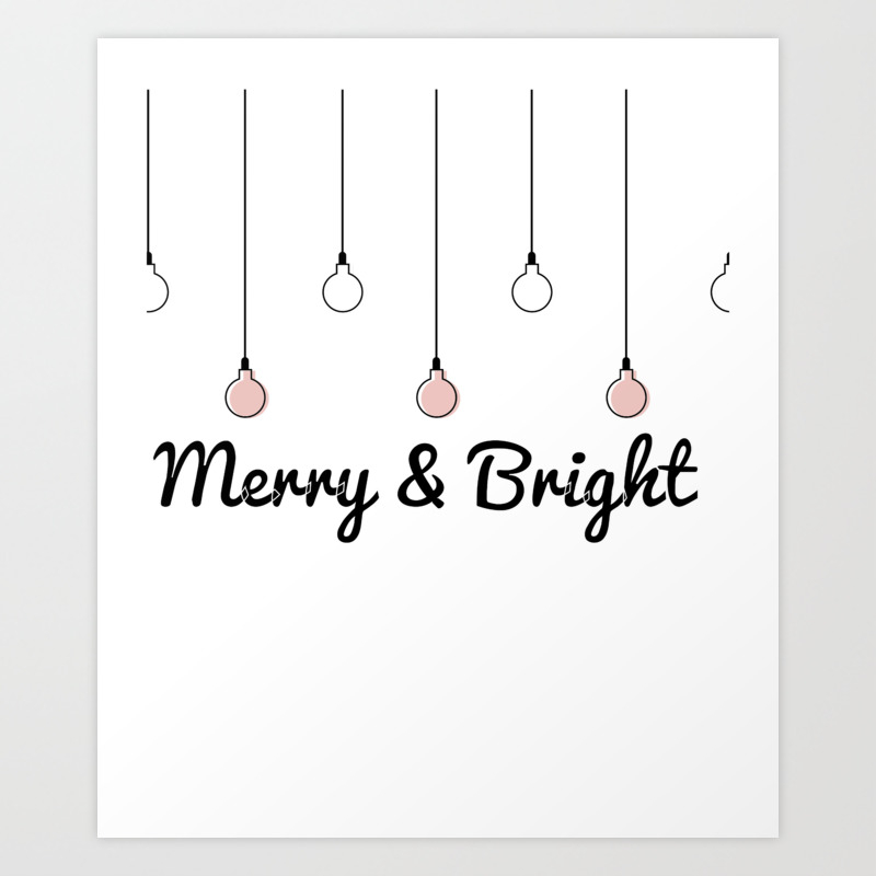 Merry And Bright Christmas Decorations Art Print By Kanigdesigns