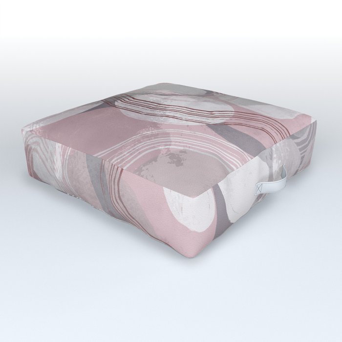 Abstract pink organic shapes  Outdoor Floor Cushion