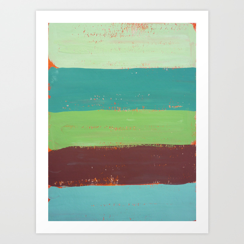 Abstract Painting Horizontal Stripes Art Print By Juliakwalton