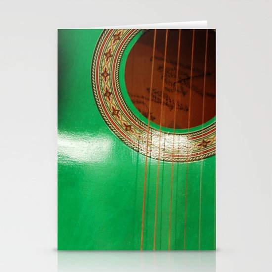 Green guitar Stationery Cards