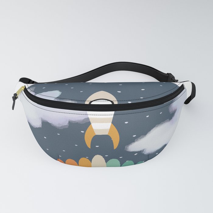 Space Rocket Print, Galaxy Outer Space Pattern Fanny Pack