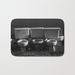 Bathroom Art: Toilets in Black and White Bath Mat