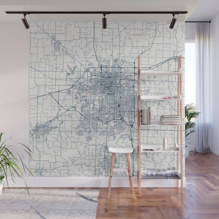 Springfield, Missouri - Minimal City Map Wall Mural