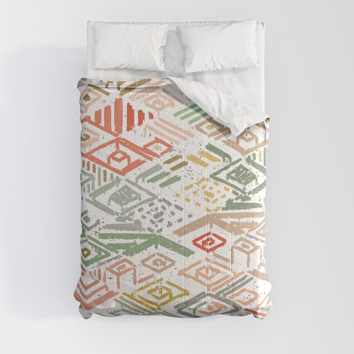 Neutral-toned brushstrokes architectonic Comforter