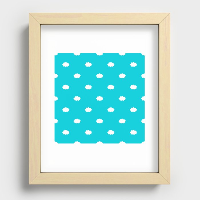 Small cloud pattern 2 (Small & Diagonal version) Recessed Framed Print