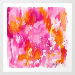 Hot Pink Abstract Art Print
