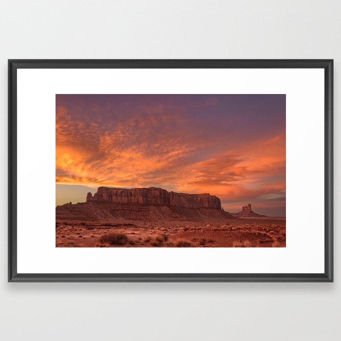 Monument Valley Sunset 0164 - Oljato, Navajo Nation Framed Art Print