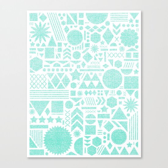 Modern Elements with Turquoise Canvas Print