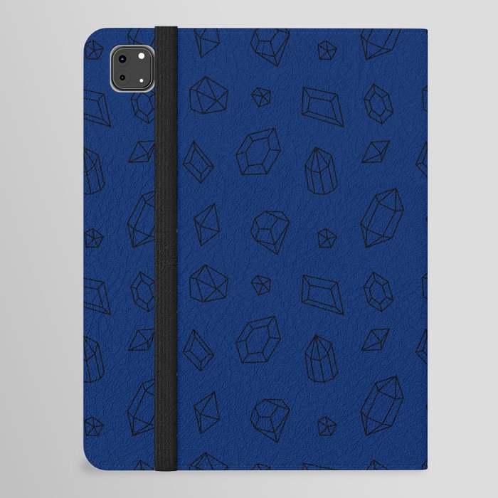 Blue and Black Gems Pattern iPad Folio Case