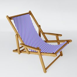 [ Thumbnail: Powder Blue & Purple Colored Stripes Pattern Sling Chair ]
