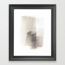 Beige and Brown Minimalist Abstract Painting Framed Art Print