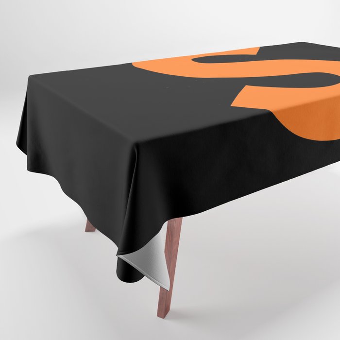 letter S (Orange & Black) Tablecloth