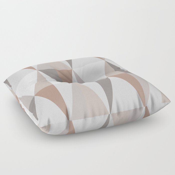 MidCentury Modern Triangles Brown Floor Pillow