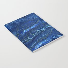 Navy Blue & Gold Marble Abstraction Notebook