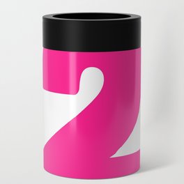 2 (Dark Pink & White Number) Can Cooler