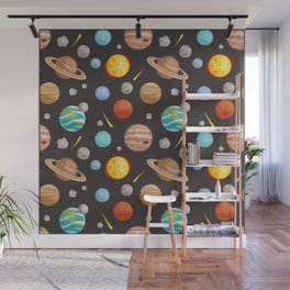 Planets Pattern Wall Mural