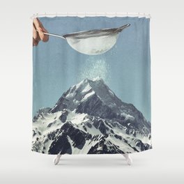Sifted Summit - Snow Sugar on Mountain Peak Shower Curtain