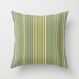 Blue Green Linen Stripes Throw Pillow