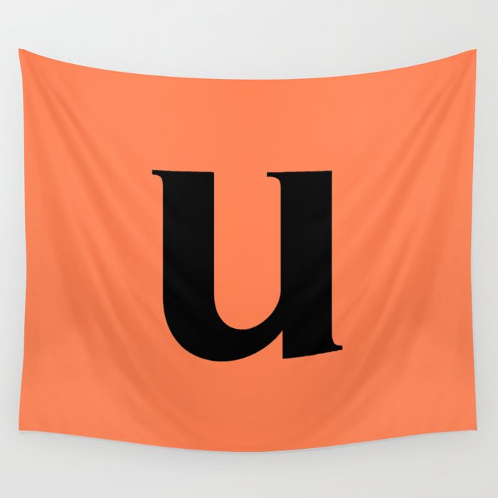 u (BLACK & CORAL LETTERS) Wall Tapestry