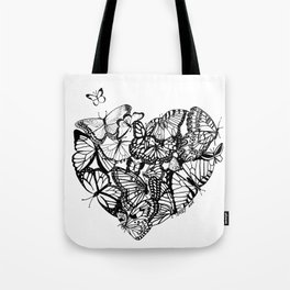Butterflies +heart  Tote Bag