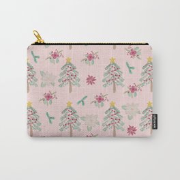 Christmas Pattern Pink Carry-All Pouch
