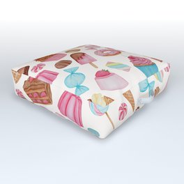 Watercolor Candies Outdoor Floor Cushion