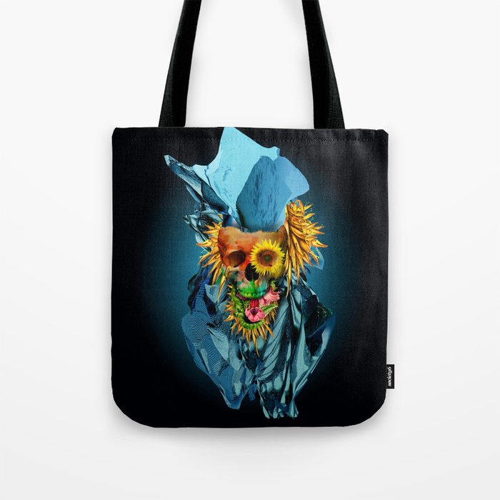 Floral Skull Vivid IV Tote Bag