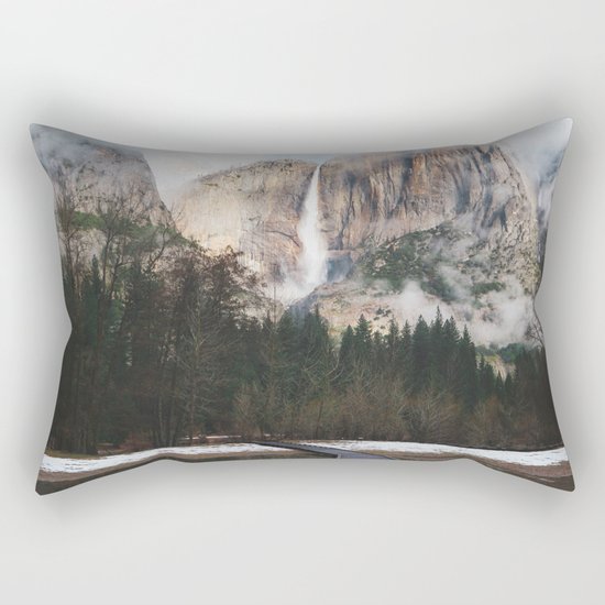 Yosemite Falls at Winter | Yosemite National Park, California Rectangular Pillow