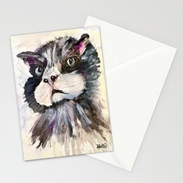 Cattitude Watercolor Stationery Card