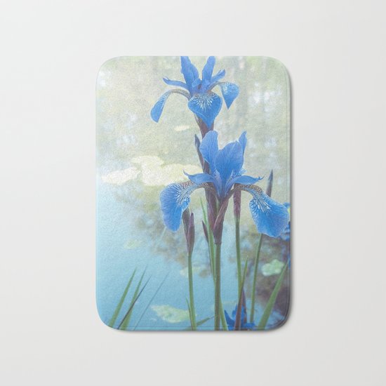 Blue Iris, The Dancing Spirit Of Early Summer Bath Mat
