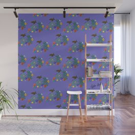 Under the Sea- Purple Background Wall Mural