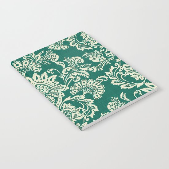 Damask vintage in green Notebook