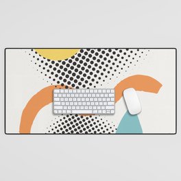 Abstraction with dots and shapes Desk Mat